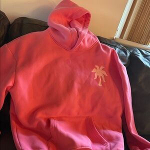 Pink Palm Puff hoodie